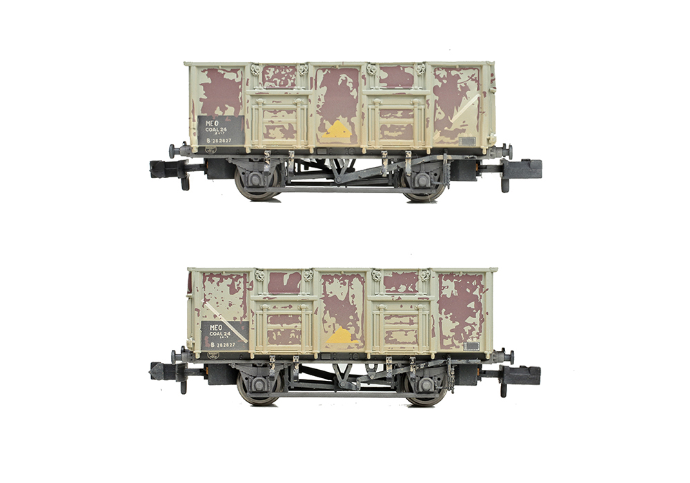 Graham Farish 378-052 BR 24.5T Mineral Wagon BR Grey (TOPS) WEATHERED - N Gauge