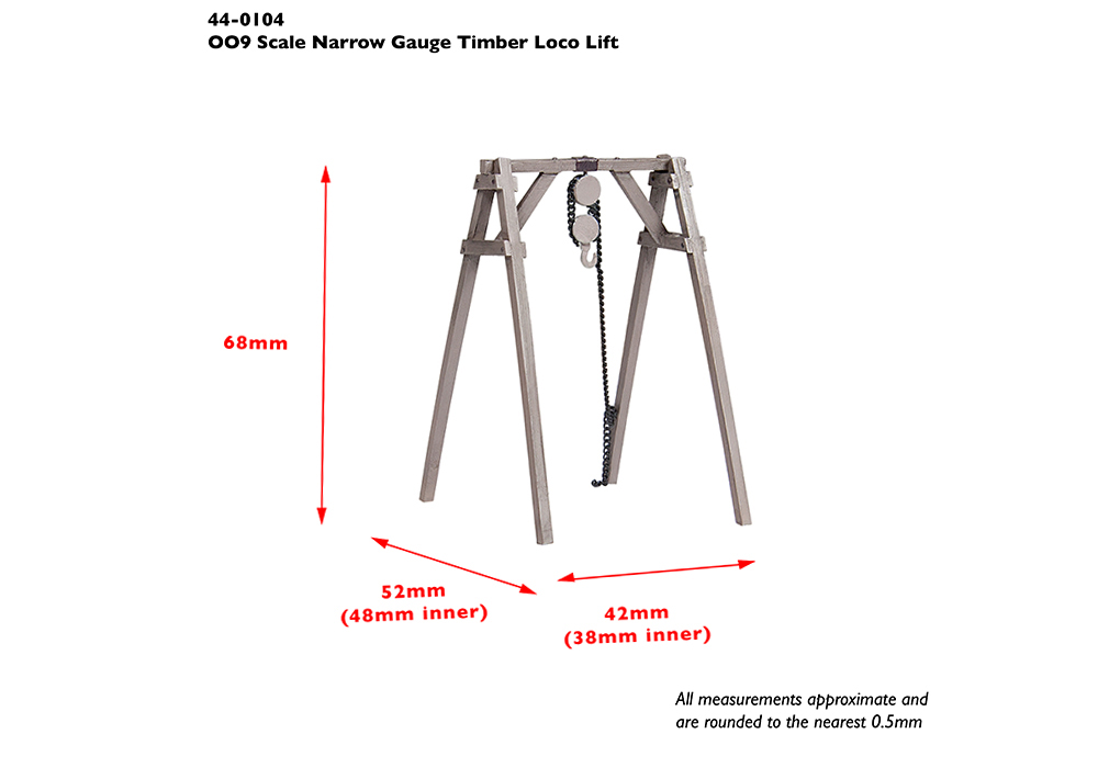Scenecraft 44-0104 Narrow Gauge (OO9) Timber Loco Lift - 1:76 (OO9) Gauge