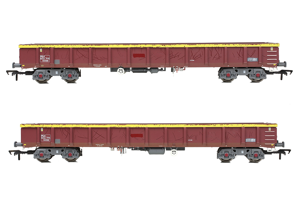 Branchline 57-004 MLA Bogie Open Wagon (Ex-EWS) DB Cargo WEATHERED - OO Gauge