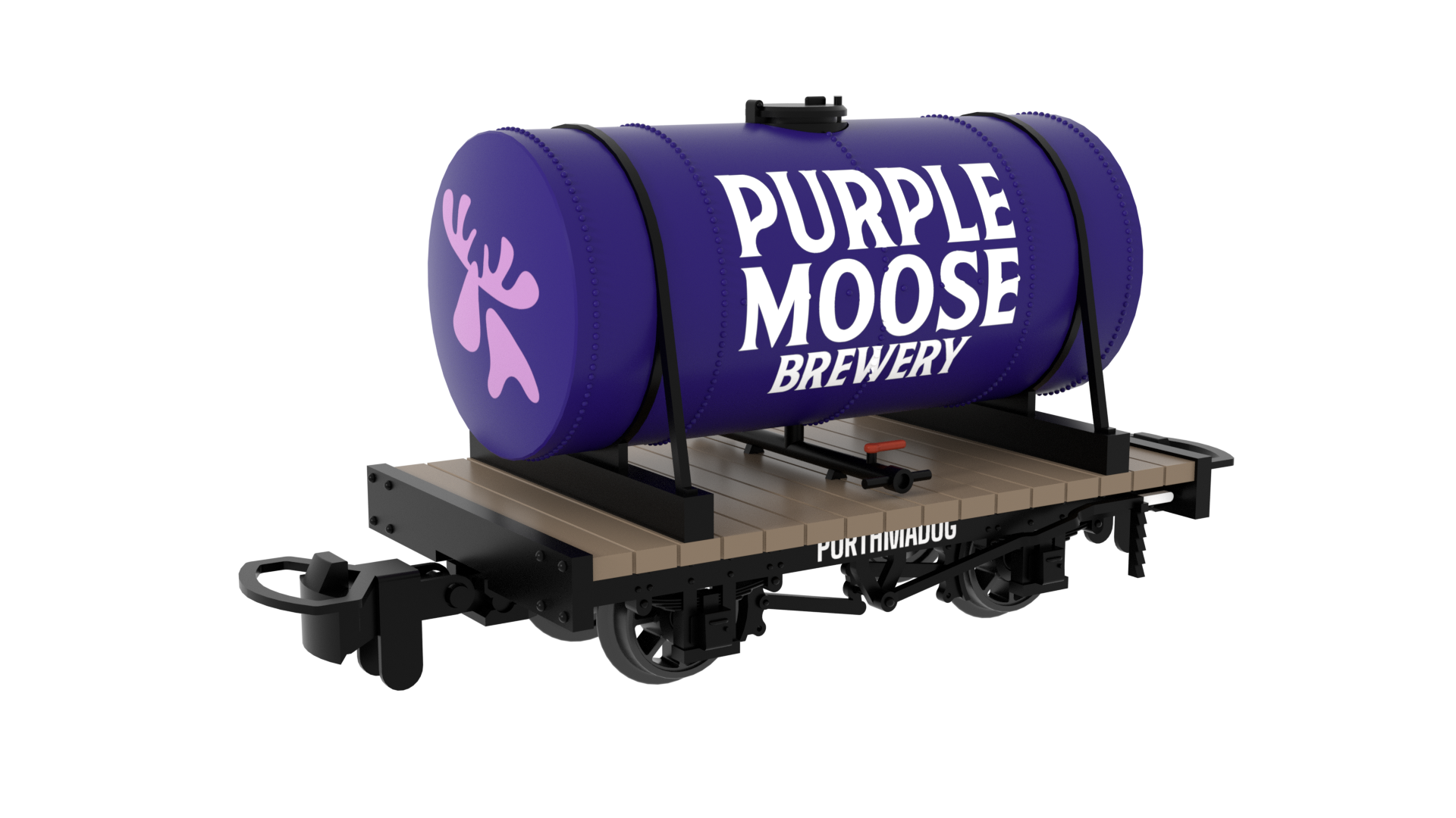 Rapido Trains 990112 | 009 Cylindrical Tank - Purple Moose Brewery - 009 Gauge