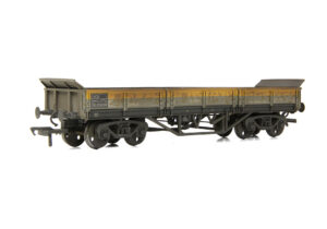 EFE Rail E87122 BR YCV 'Turbot' Bogie Ballast Wagon BR Engineers Grey & Yellow WEATHERED - OO Gauge