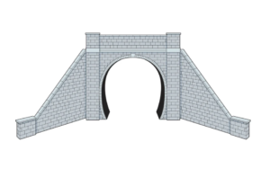 Peco Lineside LK12171 - PECO - TT:120 - L/S Kit Tunnel Portal w. Wing Walls, Brick, Single Track TT TT120 GAUGE