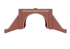 Peco Lineside LK12172 - PECO - TT:120 - L/S Kit Tunnel Portal w. Wing Walls, Stone, Single Track TT TT120 GAUGE