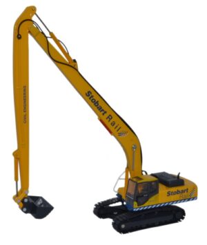 OXFORD DIECAST 76KOM002 Komatsu 340 Excavator - Stobart Rail - OO gauge