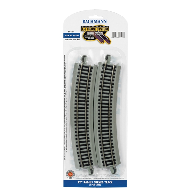 Bachmann USA 44503 22' Radius Curved Track (4/Card) - HO Gauge