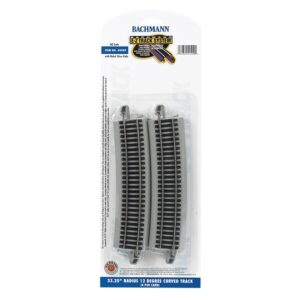 Bachmann USA 44509 Nick silv 33.25in. rad 12 Degree Curved Track (4/Card) - HO Gauge