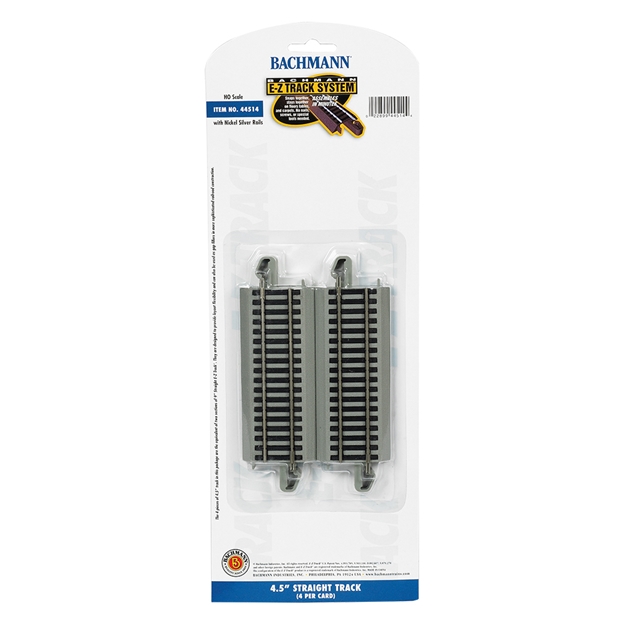 Bachmann USA 44514 4.5' Straight Track (4/Card) - HO Gauge