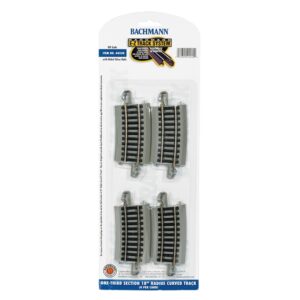 Bachmann USA 44530 One-Third Section 18' Radius Curved Track (4/Card) - HO Gauge