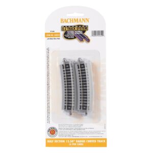 Bachmann USA 44822 Half Section 12.50'' Radius Curved Track (6/Card) - N Gauge