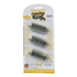 Bachmann USA 44834 Quarter Section 15.50'' Radius Curved Track (6/Card) - N Gauge