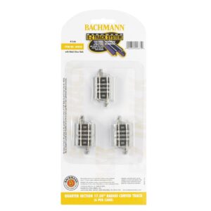 Bachmann USA 44835 Quarter Section 17.50'' Radius Curved Track (6/Card) - N Gauge