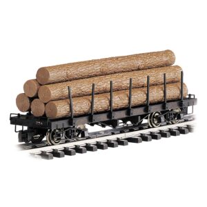 Bachmann USA 98470 Flat Log Car with Logs - Painted, Unlettered - LS Gauge