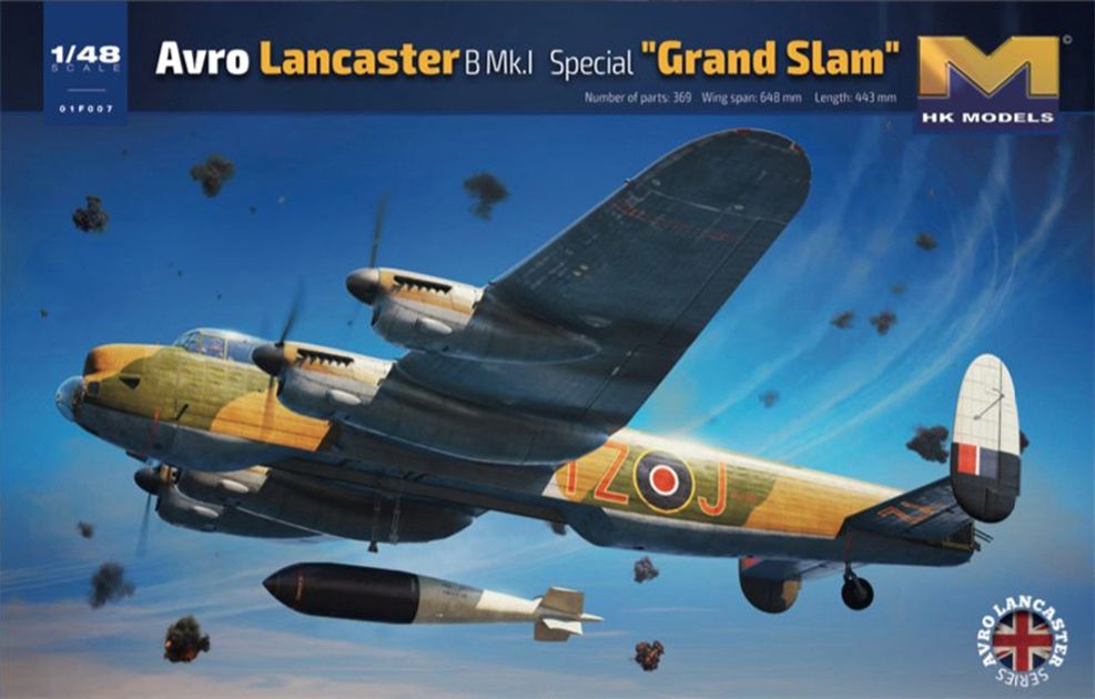 HK Models PKHK01F007 RAF Lancaster B Mk I Special 'Grand Slam' Bomber Aircraft - 1:48 Scale
