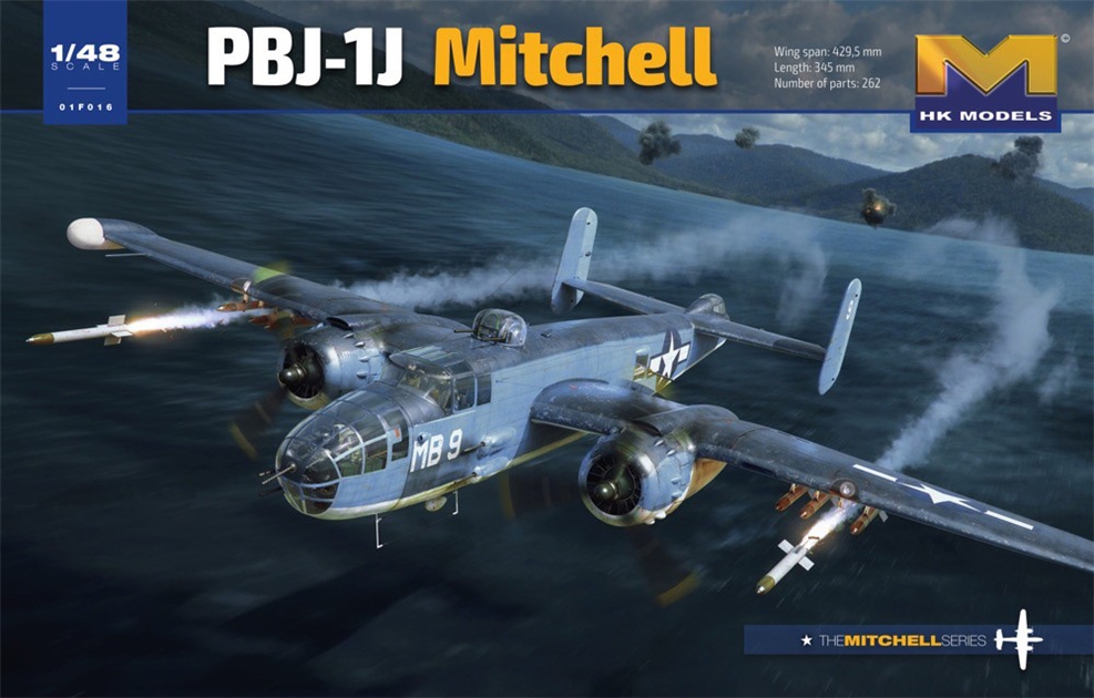 HK Models PKHK01F016 US Marine Corps PBJ-1J Mitchell Medium Bomber Aircraft - 1:48 Scale