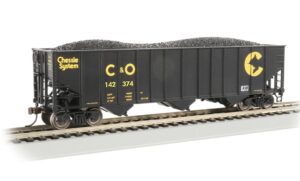 Bachmann USA 18729 3-Bay 100-Ton Hopper - Chessie System C&O #142374 - HO Gauge