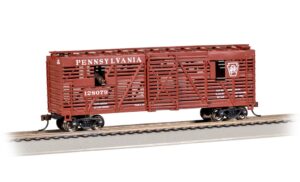 Bachmann USA 19715 40' Animated Stock Car PRR#128079 W/Cattle - HO Gauge