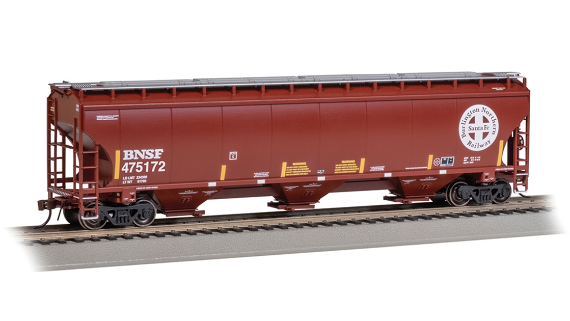 Bachmann USA 70636 Trinity 5161 3-Bay Covered Hopper - BNSF#475172 (Circle Cross) - HO Gauge