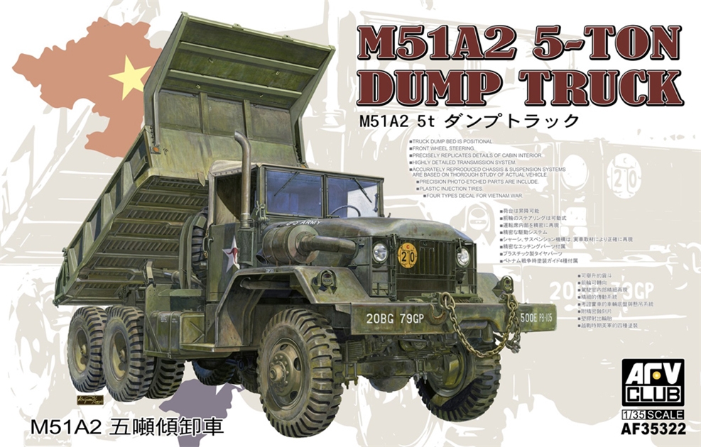 AFV Club PKAF35322 US Army M51A2 5-ton Dump Truck - 1:35 Scale