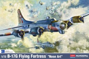 Academy PKAY12414 US Air Force B-17G Flying Fortress 'Nose Art' Heavy Bomber Aircraft - 1:72 Scale