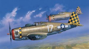 Academy PKAY12492 USAAF P-47D Thunderbolt Razorback Fighter Aircraft - 1:72 Scale