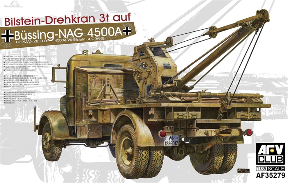 AFV Club PKAF35279 German Army Büssing NAG L4500A Crane Truck - 1:35 Scale