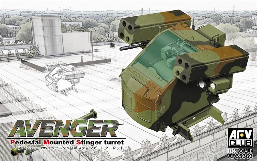 AFV Club PKAF35363 US Avenger Pedestal Mounted Stinger (PMS) Turret - 1:35 Scale