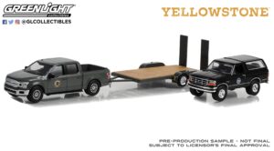 Greenlight GL31150-C Yellowstone (2018-TV Series)-2018 Ford F-150 w/ Ford Bronco on Flatbed - 1:64 Scale