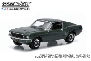 Greenlight GL44723 1968 Ford Mustang GT Fastback - Highland Green - Evergreen - 1:64 Scale