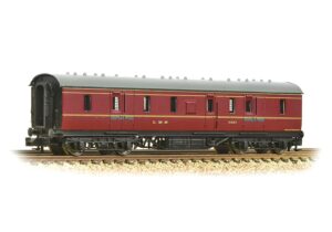 Graham Farish 374-885A LMS Stanier 50ft Full Brake LMS Crimson Lake - N Gauge