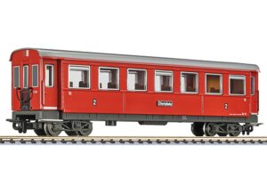Liliput L344556 Bogie Passenger Coach, 2nd Class, B4 31, Zillertalbahn Red, Ep.VI - HOe Gauge