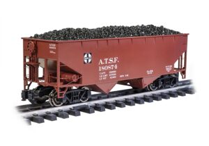 Bachmann USA 94005 Two-Bay Off Set Hopper (With Coal Load) - Santa Fe #180874 - LS Gauge
