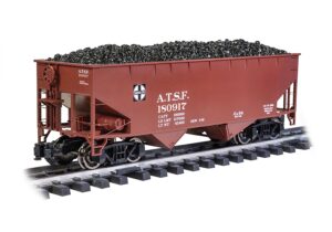 Bachmann USA 94006 Two-Bay Off Set Hopper (With Coal Load) - Santa Fe #180917 - LS Gauge