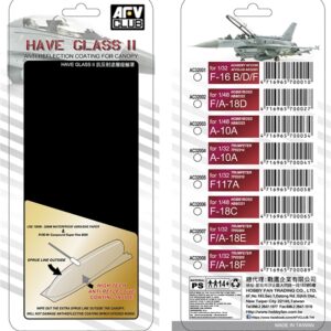 AFV Club PKAC32001 F-16B/D/F Have Glass II Clear Canopy w/ Anti-reflective - 1:32 Scale
