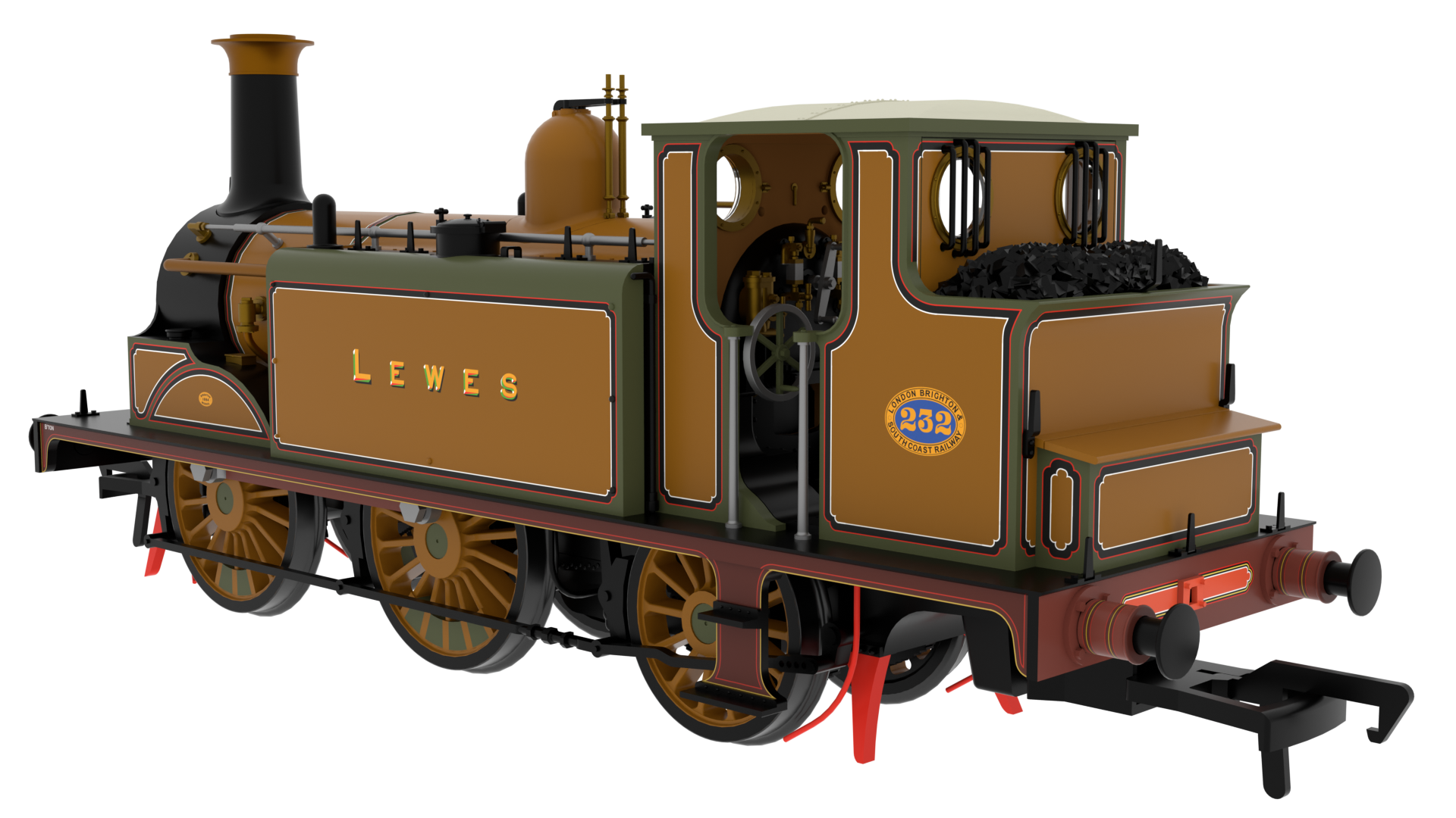 Rapido 810002 LB&SCR D1 0-4-2T - No. 232 'Lewes' - LB&SCR Improved Engine Green - OO Gauge (DCC Ready)
