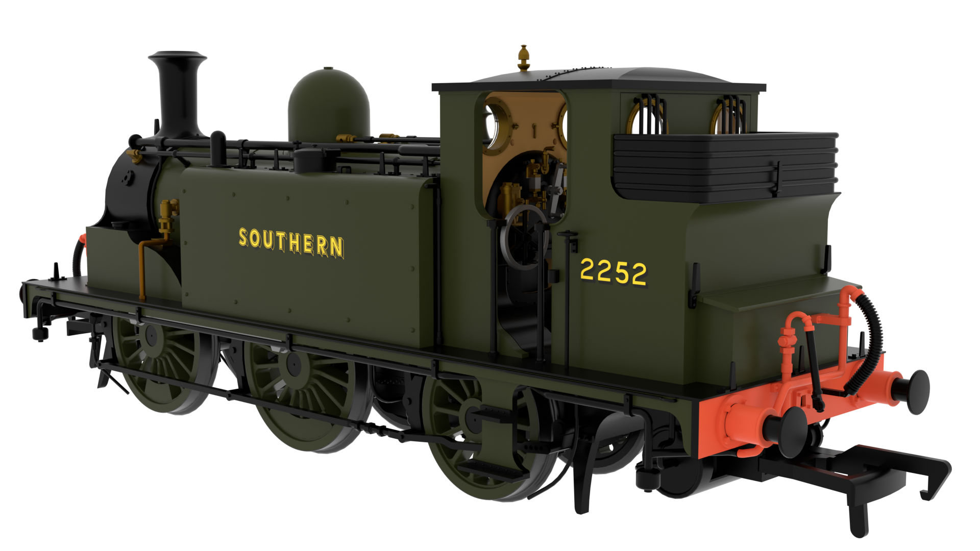 Rapido 810011 LB&SCR D1 0-4-2T - No. 2252 - Southern Railway Plain Olive Green 'Sunshine' Lettering - OO Gauge (DCC Ready)