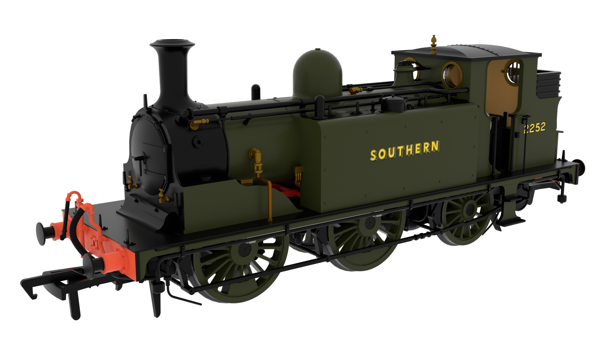 Rapido 810011 LB&SCR D1 0-4-2T - No. 2252 - Southern Railway Plain Olive Green 'Sunshine' Lettering - OO Gauge (DCC Ready)