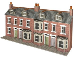 Metcalfe PO302 Low Relief Terraced House Fronts - Brick OO/HO Scale