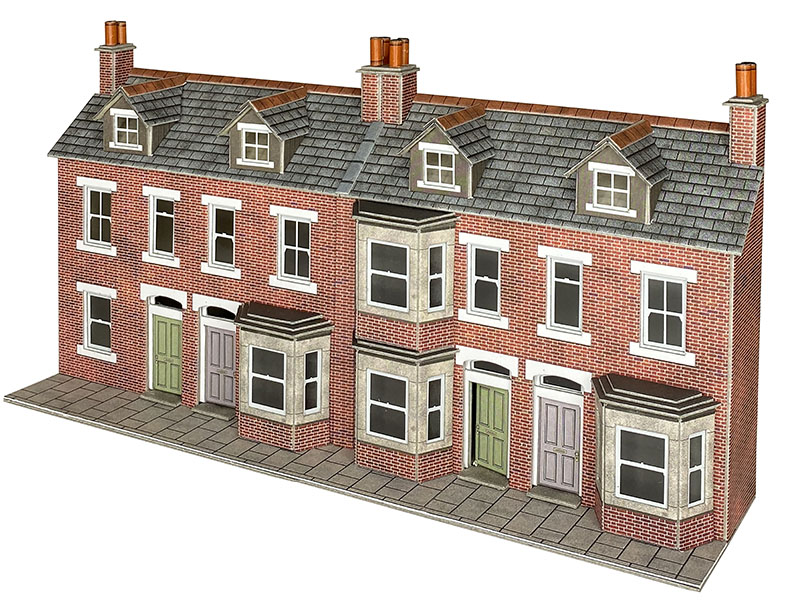 Metcalfe PO302 Low Relief Terraced House Fronts - Brick OO/HO Scale