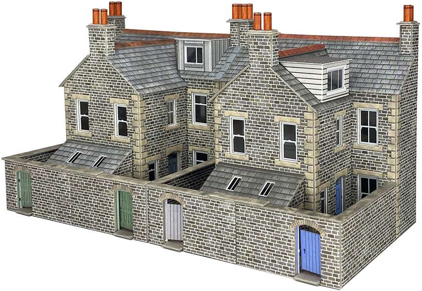 Metcalfe PO305 Low Relief Terraced House Backs - Stone OO/HO Scale
