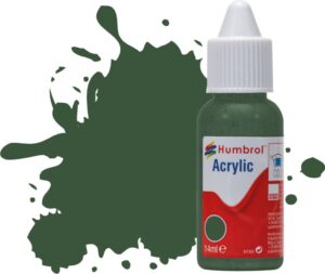 Humbrol DB0078 No.78 Cockpit Green Matt Acrylic Paint Dropper Bottle 14ml