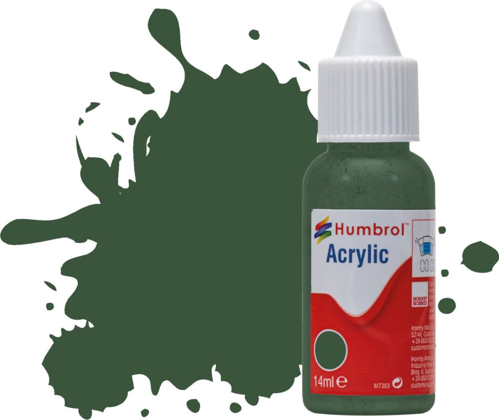 Humbrol DB0078 No.78 Cockpit Green Matt Acrylic Paint Dropper Bottle 14ml
