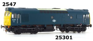 Heljan 2547P2 Class 25 - 25/3 25301 BR Blue Livery (domino headcodes) DCC READY OO Gauge PREOWNED as NEW