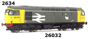 Heljan 2634P Class 26 26032 In Railfreight Grey Livery Large Logo Scottie Dog OO Gauge DCC FITTED, PREOWNED