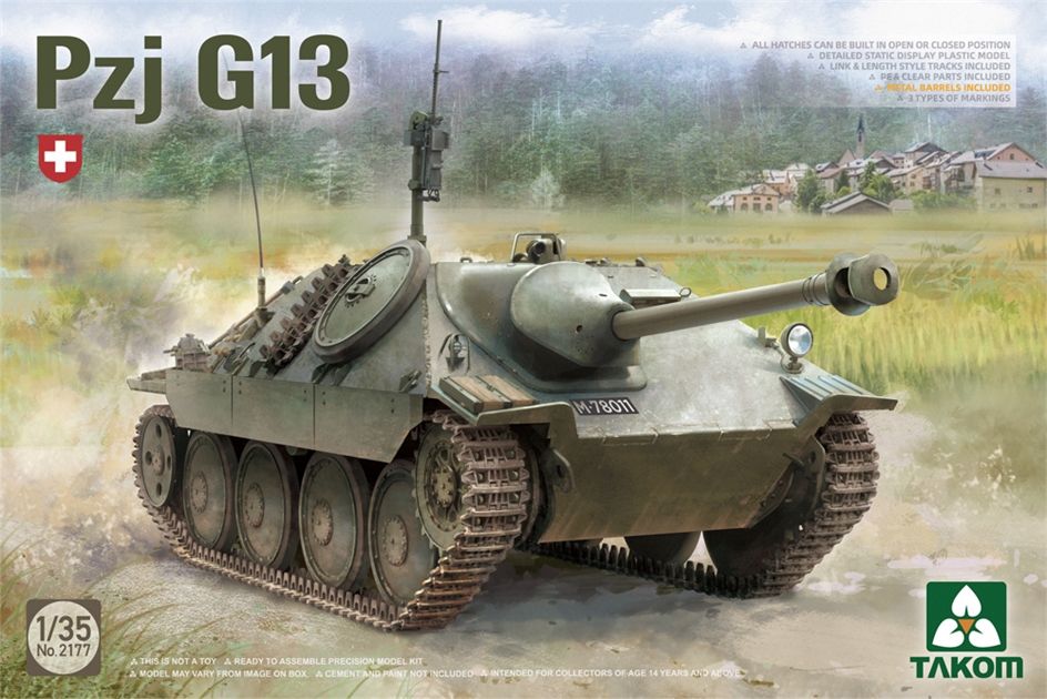 Takom PKTAK02177 Swiss Army Panzerjäger G 13 Tank Destroyer - 1:35 Scale