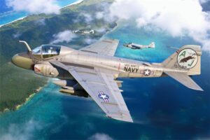 Trumpeter PKTM01641 US Navy A-6E Intruder 1980s & 1990s Attack Aircraft - 1:72 Scale