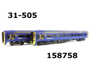 Bachmann 31-505PNR Class 158 158758 2- Car DMU in First Northwestern Livery OO Gauge PREOWNED NON RUNNER