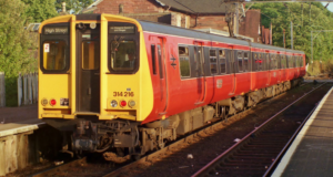 Revolution Trains RT-N-314-302DC Class 314 3-Car EMU 314216 Strathclyde PTE Orange & Black - N Gauge (DCC Ready)