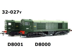 Bachmann 32-027YP Class 20 Twin Pack D8000 & D8001 In BR Green Livery DCC READY OO Gauge PREOWNED TWIN PACK