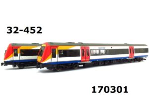 Bachmann 32-452P 2 Car Class 170 170301 In Southwest Trains Livery - OO Gauge PREOWNED