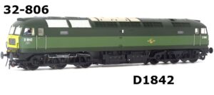 Bachmann 32-806P Class 47 D1842 In BR Two Tone Green Livery DCC READY OO Gauge PREOWNED SOUND REMOVED